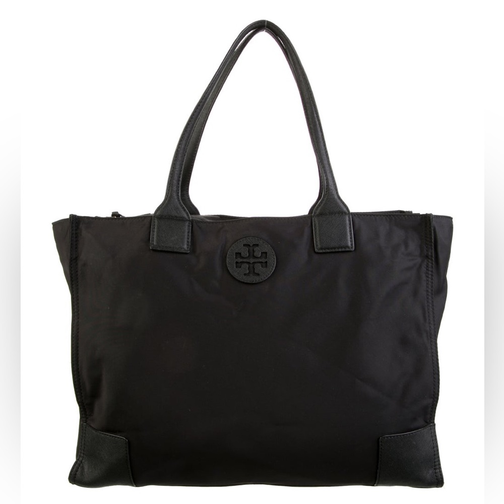 TORY BURCH Nylon Leather-Trimmed Packable Ella Tote Black